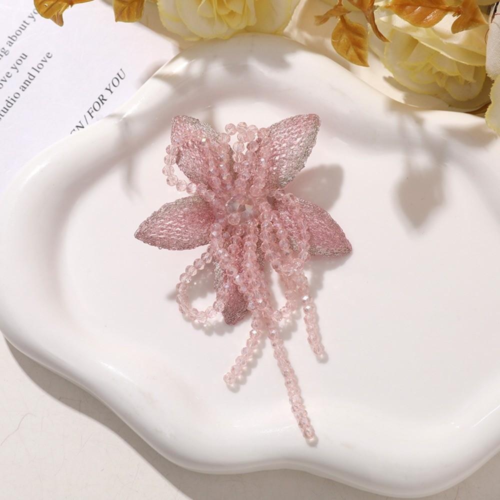

Fashion Crystal Beads DIY Sewing Decals Tassel Multi-layer Crystal Patch Y2K Handmade Applique Decorative Dress Decoration розовый
