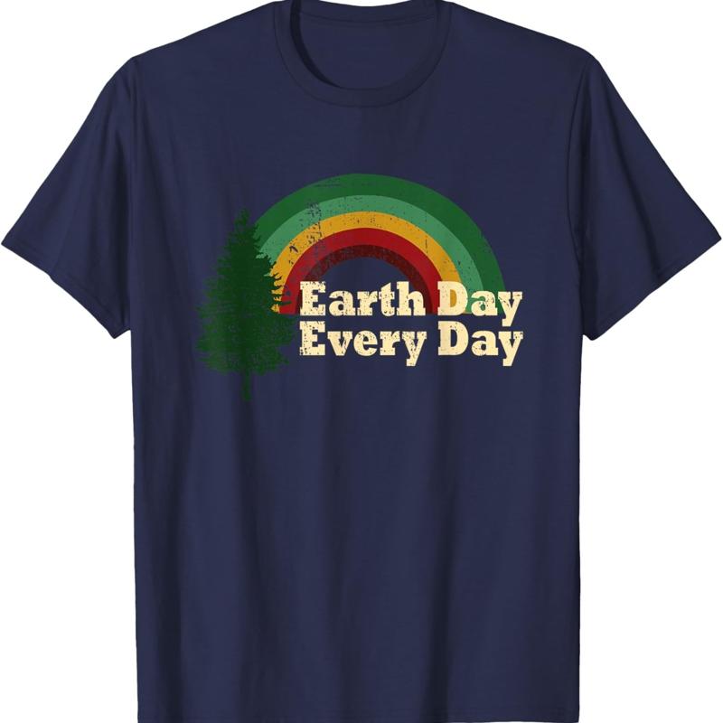 T-shirt arbre de pin arc-en-ciel quotidien du jour de la Terre S