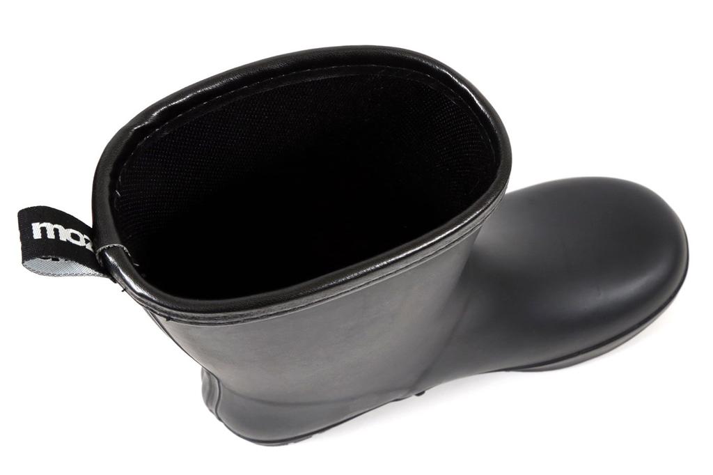 Akiriko MOZ Women's Engineer Rain Boots, Mid-Length, One-Piece Molded, Black, Size S