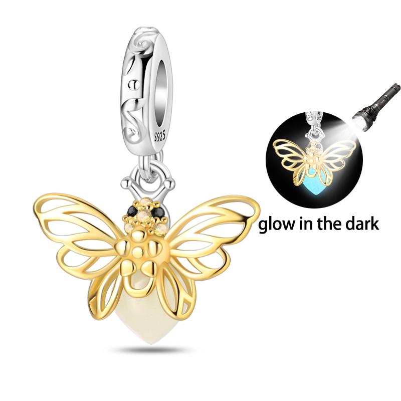 Original 925 Silver Gold DIY Charms Beads with Zirconium Sun Leopard Pendants for Bracelet Jewelry Making