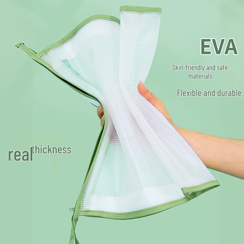 Huajie A4 Double Layer Extra Thick Mesh Zipper Document Bag - EVA Large Capacity, Waterproof 3D Subject Bag