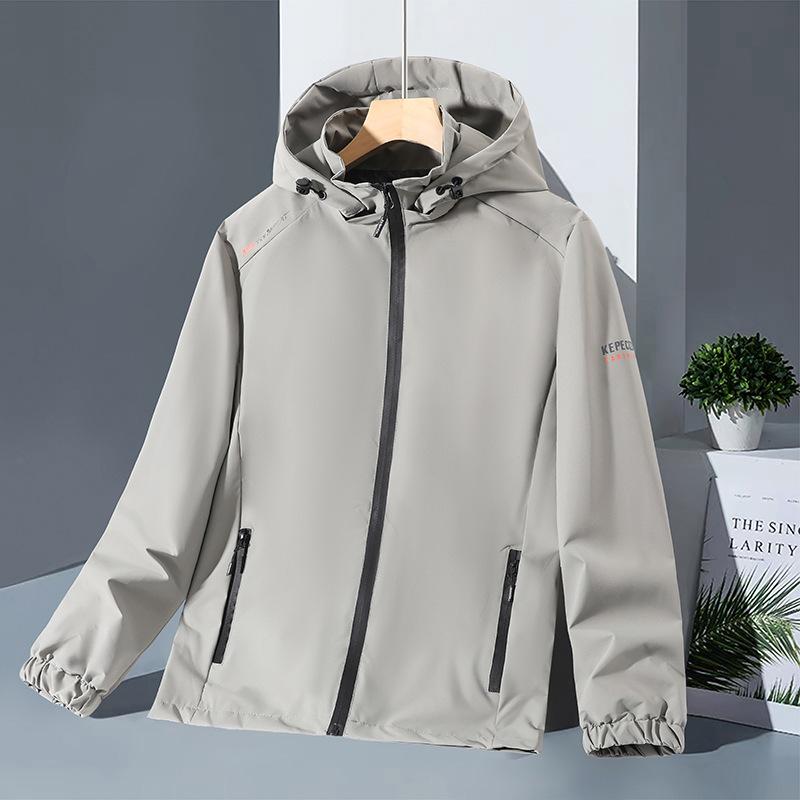 New Spring Jacket Men's Jacket Trendy Thin Velvet Youth Hooded Men's Hooded Top