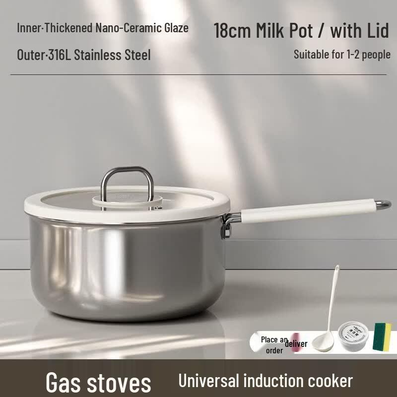 Yingtang 18cm Ceramic & 316 Stainless Steel Milk Pot