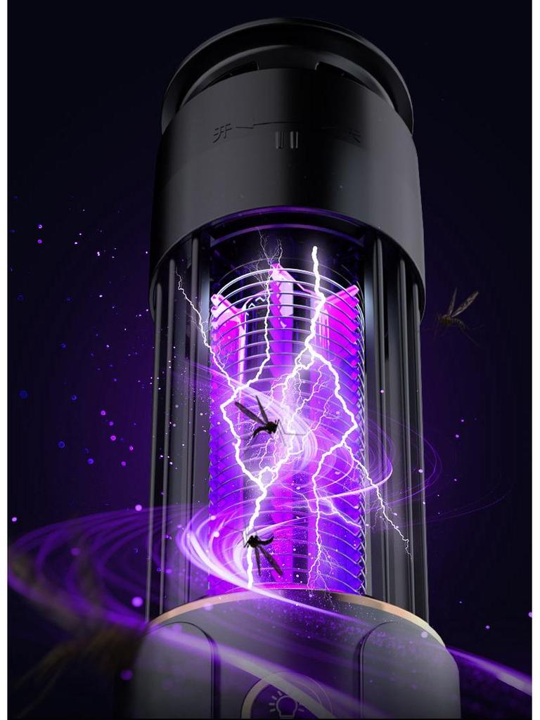 Portable USB-Rechargeable Mosquito Killer Lamp: Low-Noise, Electric Shock, Night Light & Repellent for Indoor/Outdoor Use