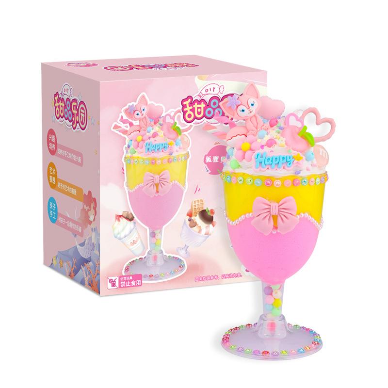 Children'S Handmade Simulation Cream Glue Diy Material Pack Dessert Milk Tea Cup Ice Cream Set Food Play Educational Toys
