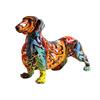 Home Modern Painted Colorful Dachshund Dog Decoration Wine Cabinet Office Decor Desktop Crafts
