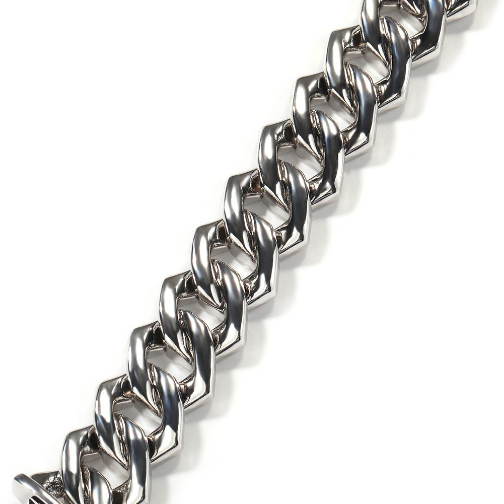 Men's Necklace 19MM Full Zircon Rhombus Cuban Chain Hip Hop Rap Street Trend Necklace