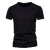 Men's And Women's Color Slub Cotton Round Neck Short-sleeved T-shirt