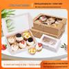 6-Pack Dessert Pastry Box, Thickened White Cardboard with 12 Cavities for Cupcakes or Tarts