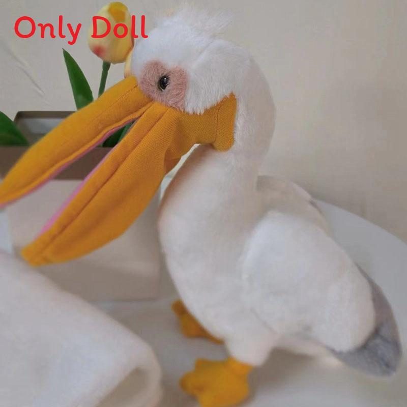 Pelican Plush Toy With Long Beak Realistic Bird Stuffed Animal For Kids Gift