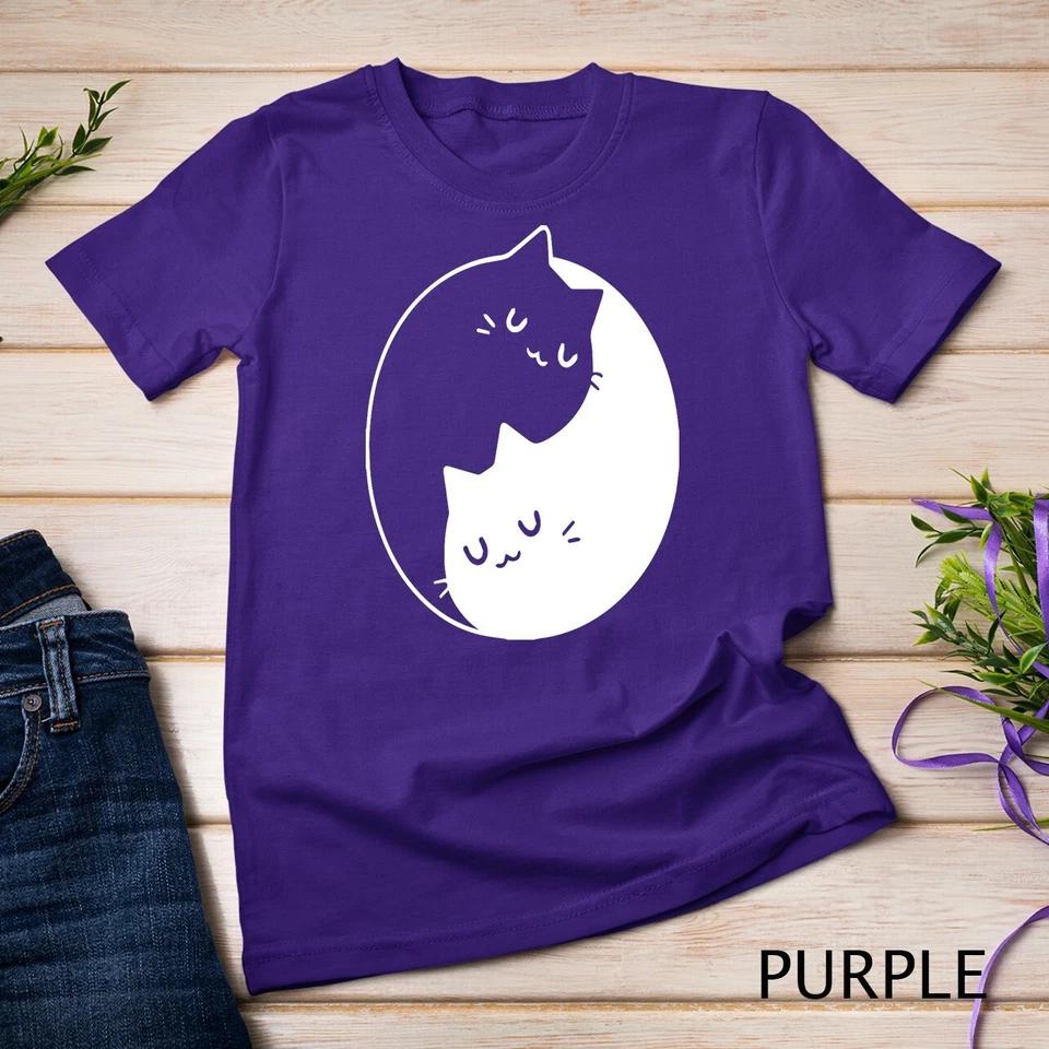 Yin Yang Cat- Meditation, Yoga Cat Lover Unisex T-shirt 4 3XL