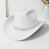 Stylish Breathable Jazz Knight Hat Heart-Shaped Diamond Wide Brim Cowboy Hat Solid Color Sun Hat For Men Women