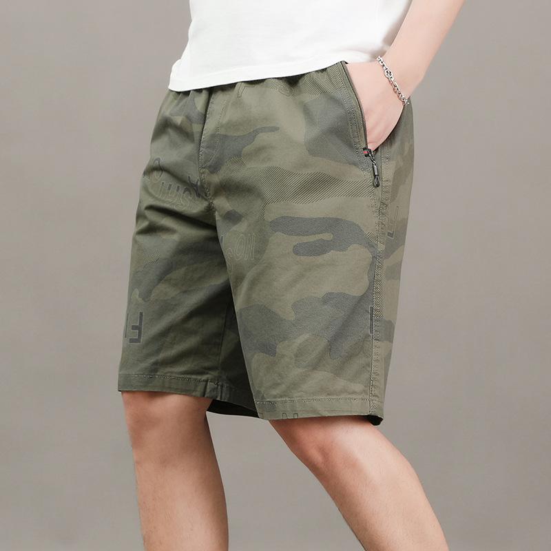 Men's Camouflage Medium Pants Thin Loose Large Size Casual Straight Shorts Summer Tooling Cropped Pants