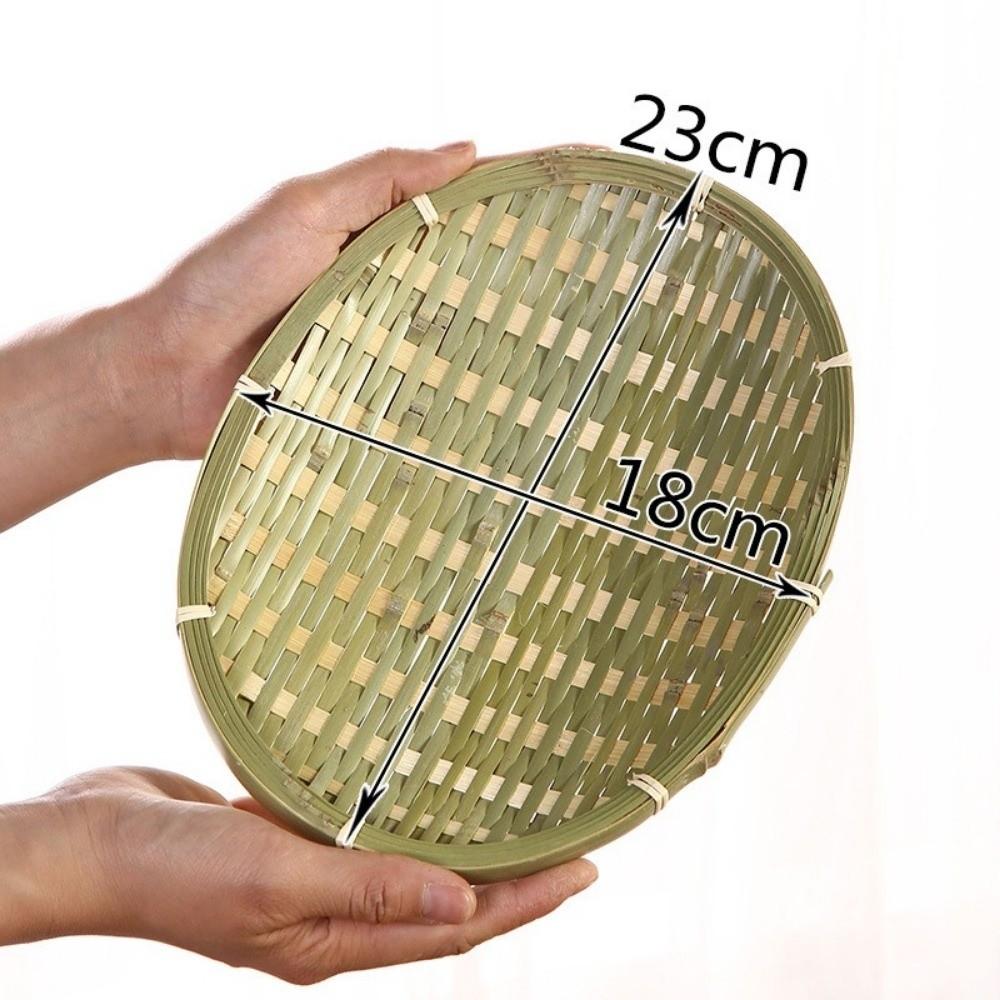 Creative Natural Bamboo Sieve Handmade Weaving Fruit Bread Basket Household Snack Basket Kitchen Storage