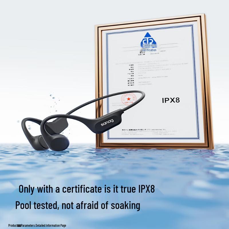 SANAG B60S ProMax 64 Go Conduction Osseuse IP68 Écouteurs de Sport et de Natation