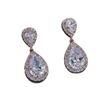 Temperament Elegant Zircon Water Drop Stud Earrings Bride Ladies High-end Earrings Fashion Super Flash Versatile Earrings Cross-border Hot Sale
