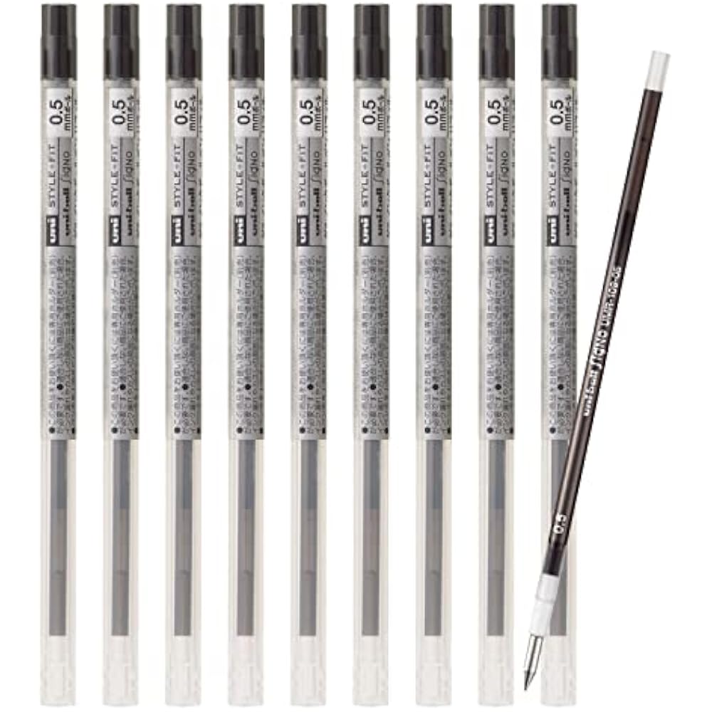 Mitsubishi Pencil Ballpoint Pen Refill Style Fit 0.5 Black Box 10 Pack Box UMR10905.24