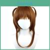 Card Captor Kinomoto Sakura Brown Wig Cosplay Double Ponytail For Adult/children