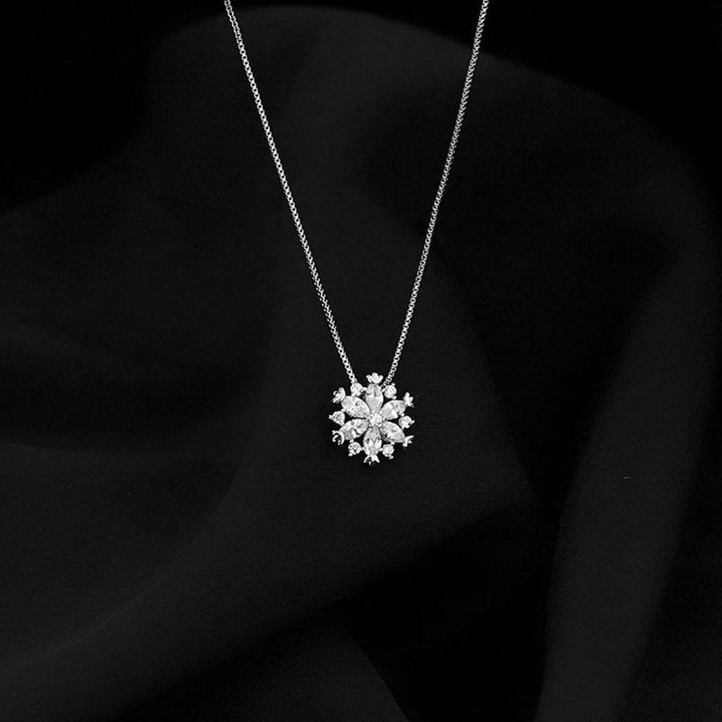 

Ожерелье в виде снежинки, женская цепочка на ключицу, простой и универсальный дизайн, дуэт девушек