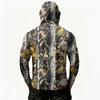 Men Long Sleeve Hooded Pullover with Chest Zipper Pocket Lightweight Printed Outdoor Sportswear Top