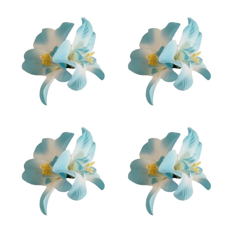 4Pcs Vibrant Flower Hair Clip with Realistic Hibiscus Design Floral Hairpin Decorative Clip Theme Parties
