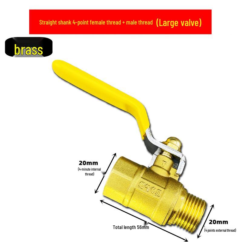 Brass Y-Type Gas Hose Three-Way Valve Connector with 4-Point Ventilation Ball Valve Switch.