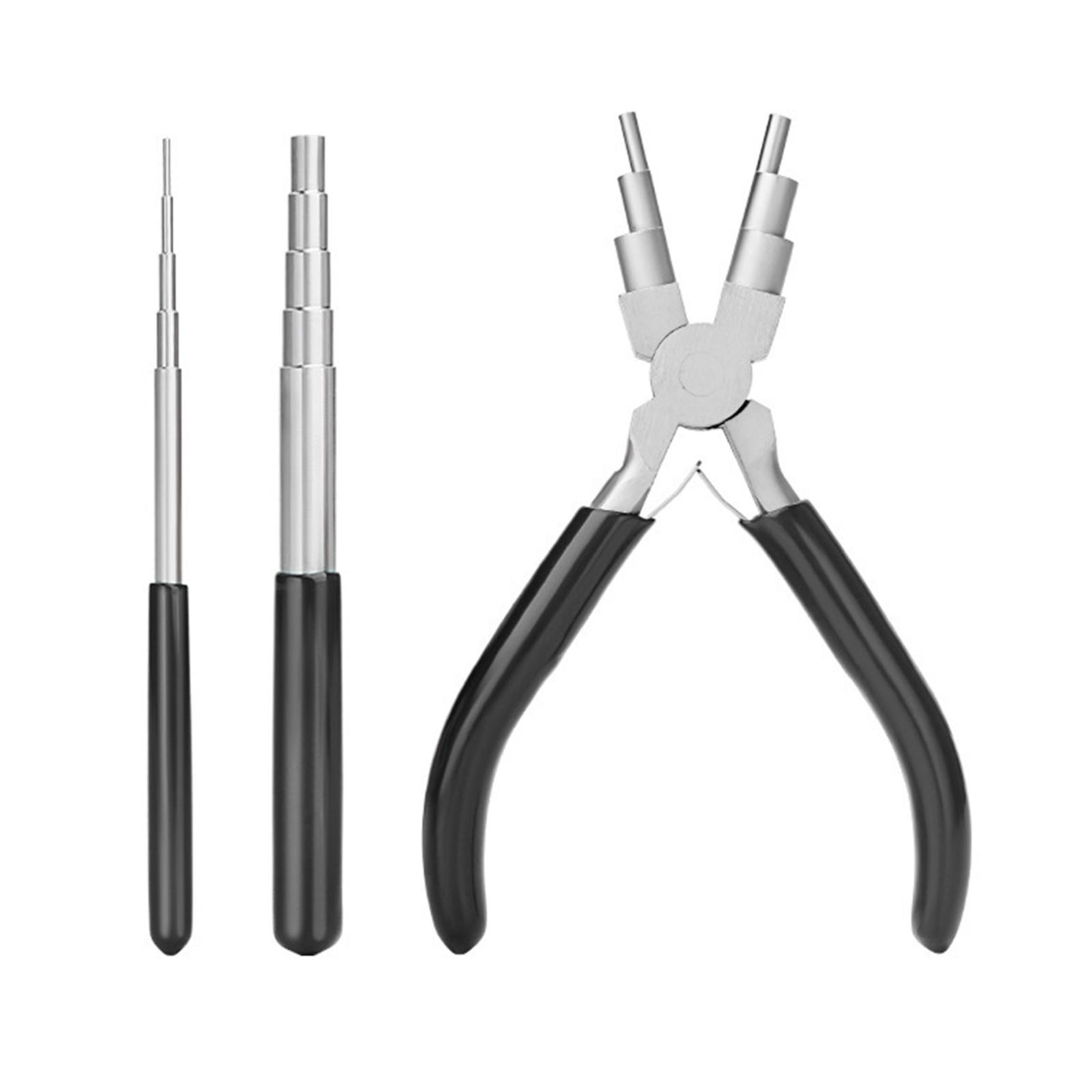 

Набор из 3 инструментов для обмотки ювелирной проволоки для бисероплетения и рукоделия, цельная шестисекционная проволочная палочка, профессиональные ювелирные плоскогубцы чёрный