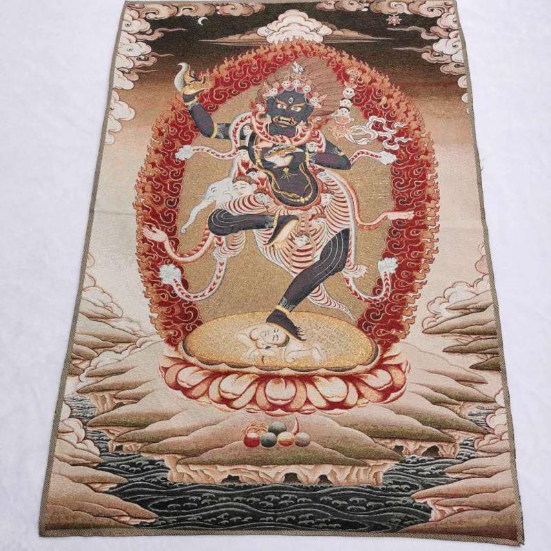 36" Tibet Tibetan Cloth Silk Rulai Tara Troma Nagmo Goddess Tangka Thangka Mural