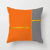Orange Patchwork Muster Überwurf Kissenbezug Mit Kurzem Plüsch Druck Wohnzimmer Sofa Dekoration Kissenbezug Kissenbezüge