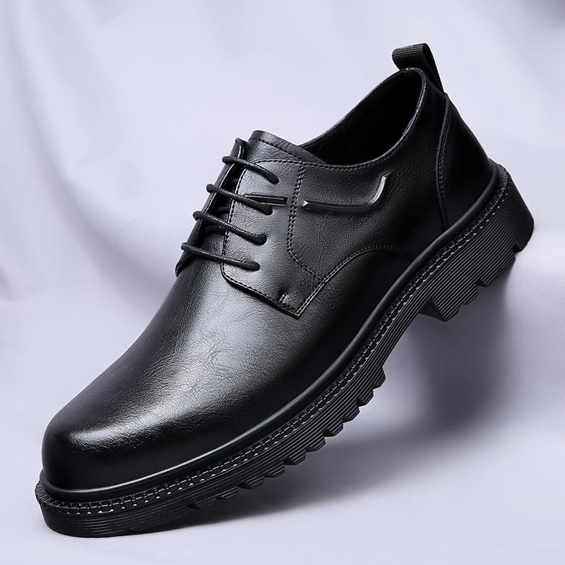 

Роскошные мужские туфли-оксфорды на платформе из кожи, формальные кожаные туфли, модные мужские мокасины ручной работы, повседневная мужская обувь, распродажа 44 чёрный