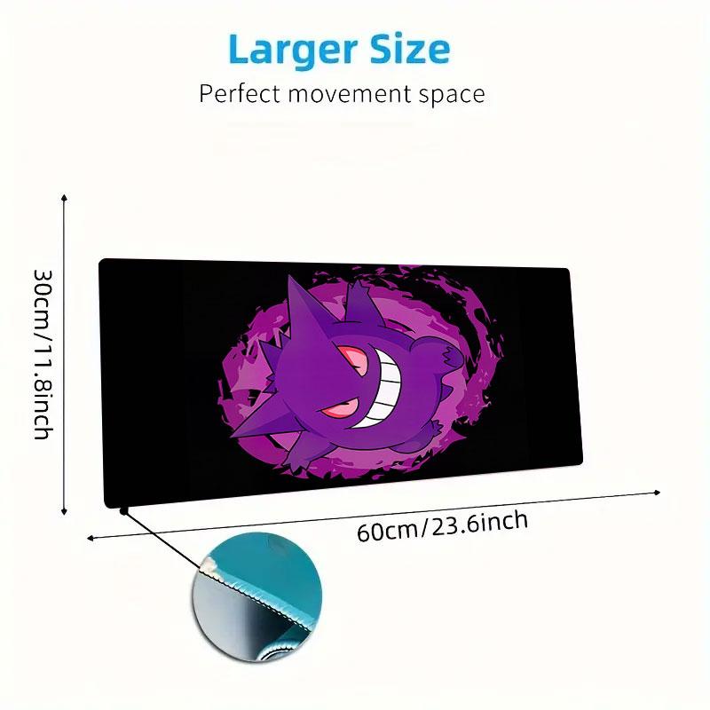 Gengar Cartoon Mouse Pad, Large Gaming Desk Mat, Non-slip XXL Mousepad for Laptop & Tablet, Mini PC Playmat with Stitched Edges