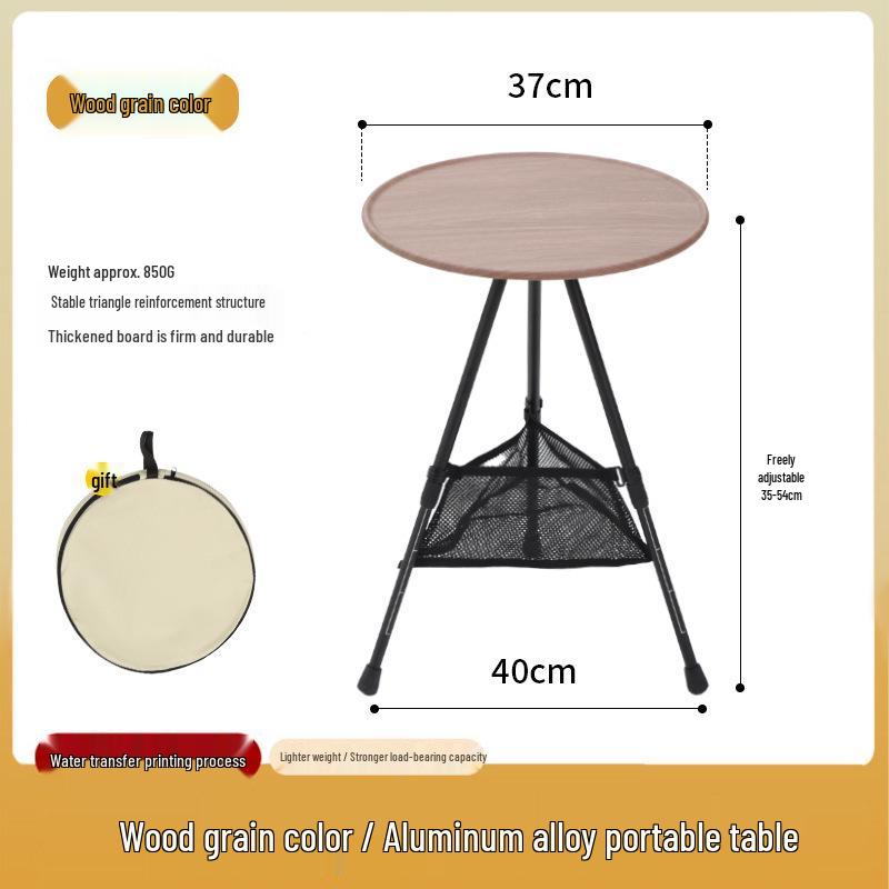 Adjustable Aluminum Folding Outdoor Table with Lamp Holder for Camping and Motorcycle Touring