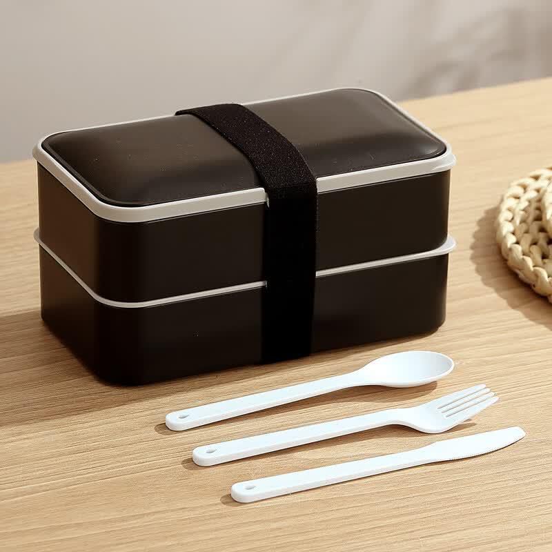 ZISIZ 1.2L Double-Layer Compartmented 304 Stainless Steel Lunch Box