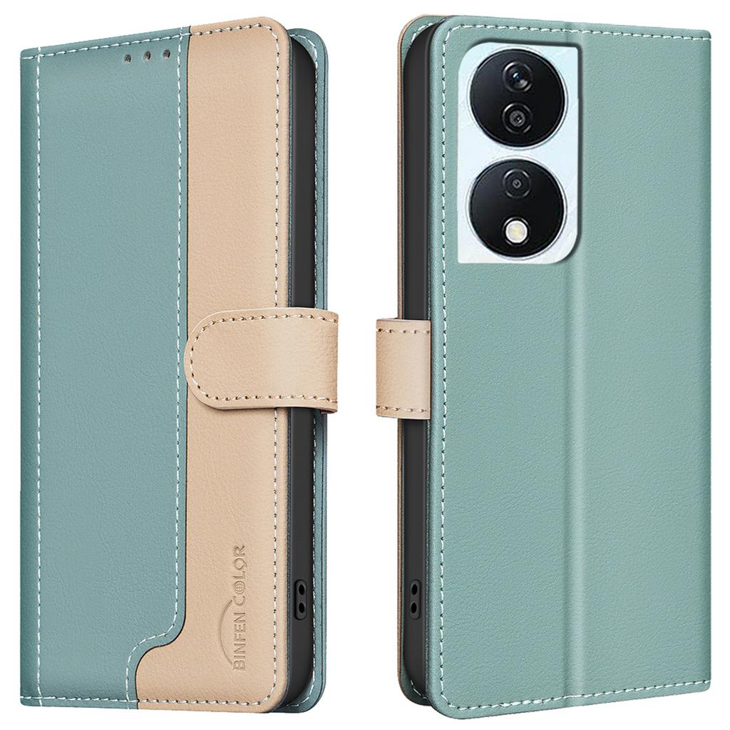 For Honor 90 Smart/X7b 4G Case Splicing Color Leather Phone Cover