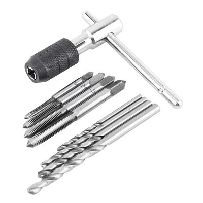 Set Screw Taps & Tshaped Wrench &  Drill Bits Threading Tapping Hand Tool Kit Tap Wrench Set Threading Tool