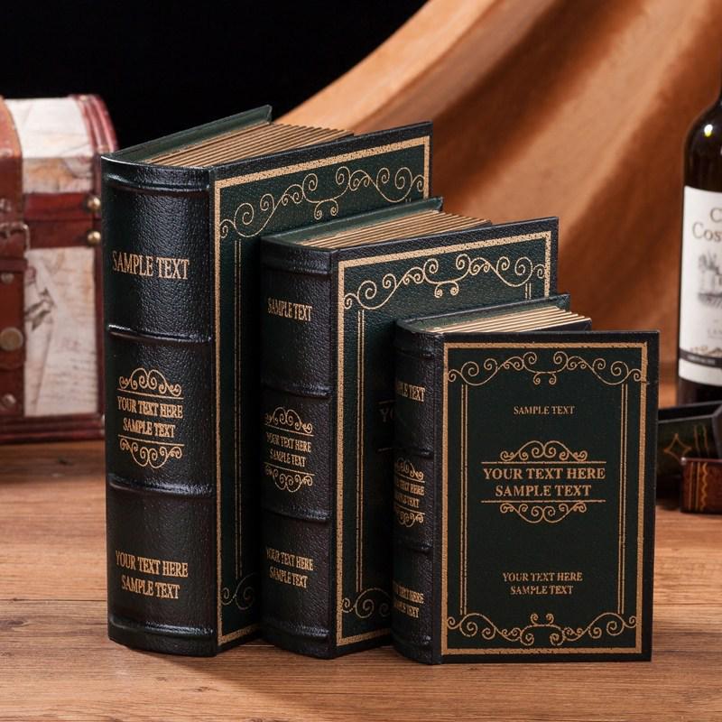 Scatola portaoggetti in legno stile europeo effetto libro – Oggetto decorativo vintage a forma di libro per esposizione
