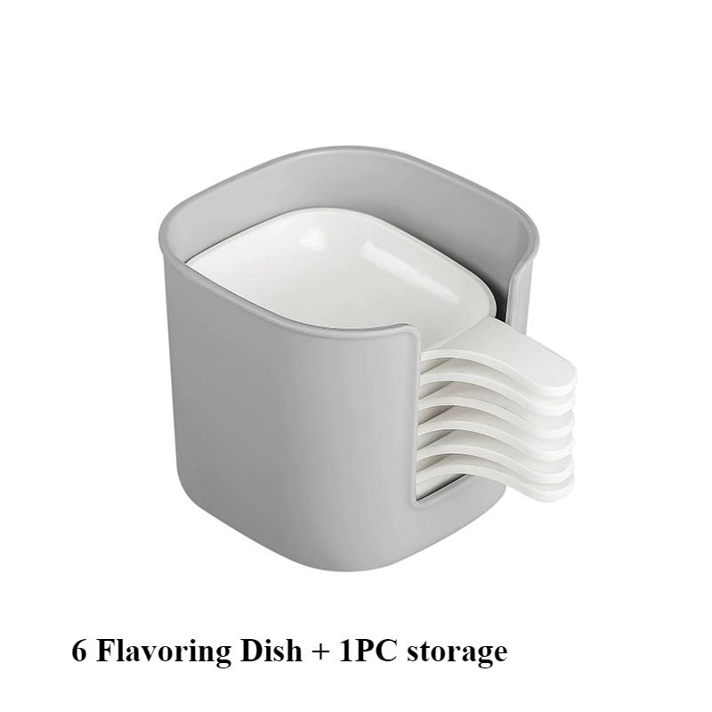 1 Set Household Seasoning Plate Set Kitchen Savory Seasoning Dip Plate Hot Pot Chili Sauce Oil Vinegar Plate