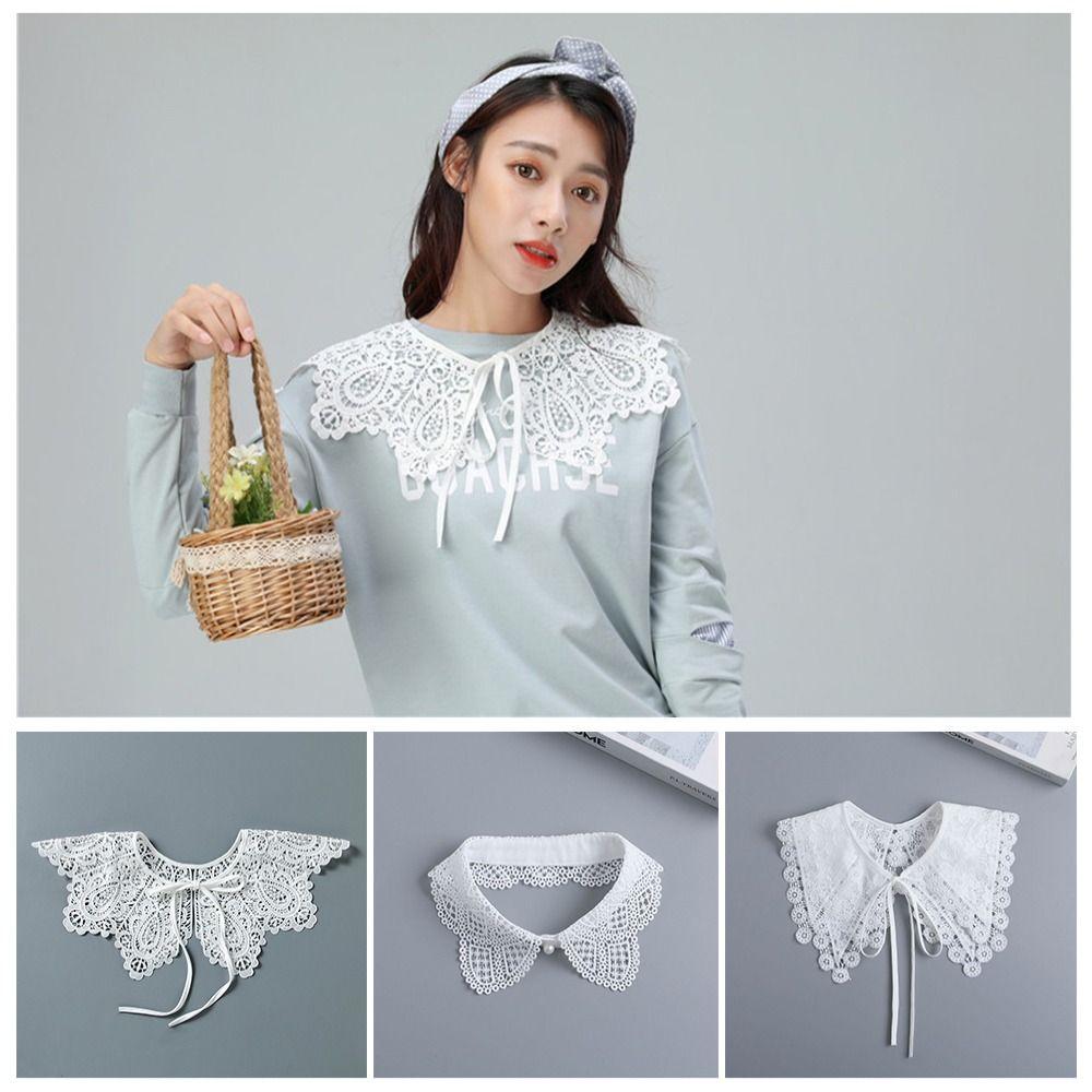 Lace Hollow Collar Detachable Shawl Decoration New Fake Collar  Women