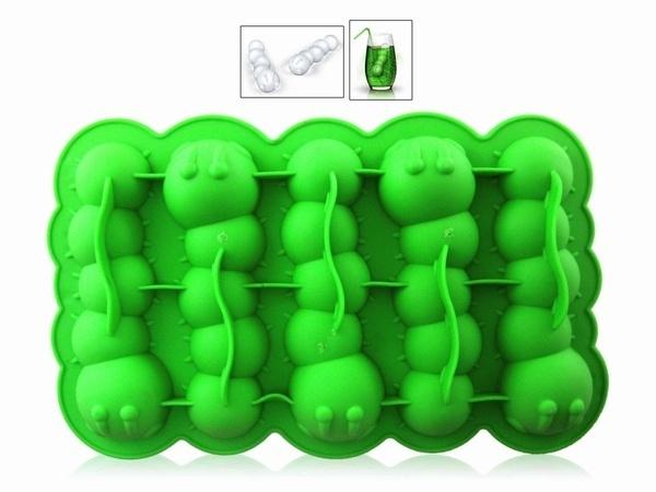 1Pc Funny Caterpillars Silicone Ice Cube Mold Tray Styling Worm Shape Freeze Ice Ice Cream Tools
