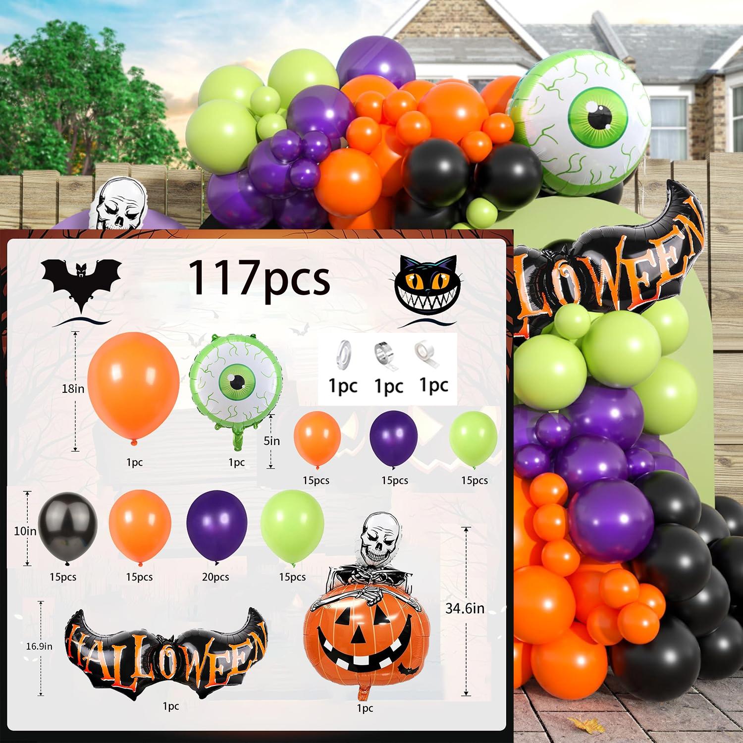 

117 Pieces Halloween Balloon Arch Set for Halloween Party Easter Escape Room and Many Other Occasions Other