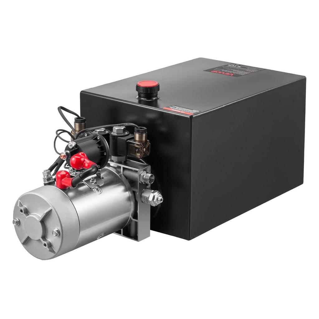 Unidad de Potencia Hidráulica de 20 L, Bomba de Remolque Basculante de Doble Efecto, Presión Máxima de Alivio de 22 MPa y Caudal de 3,4 L/min, Bomba Hidráulica CC de 12 V con Metal