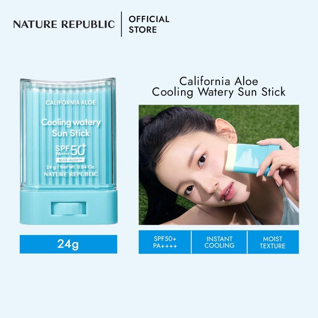 Nature Republic California Aloe Fresh Powdery/Cooling Watery Sun Stick 24g SPF50+ PA++++ SUNBLOCK