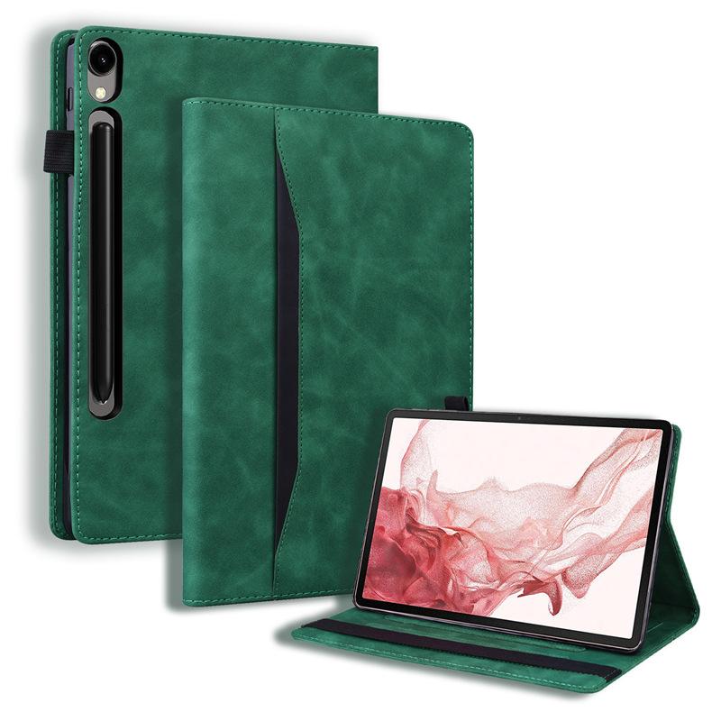 Compatible with Samsung Galaxy Tab S10 FE+ Tablet Case A9+ 11 inch Cover, Matte Two-Tone Card Slot Stand PU Leather Folio