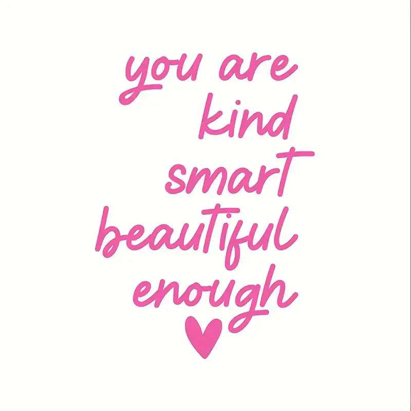 Self-affirmation Rearview Decal: Reflective English Signature Sticker for Cars розовый