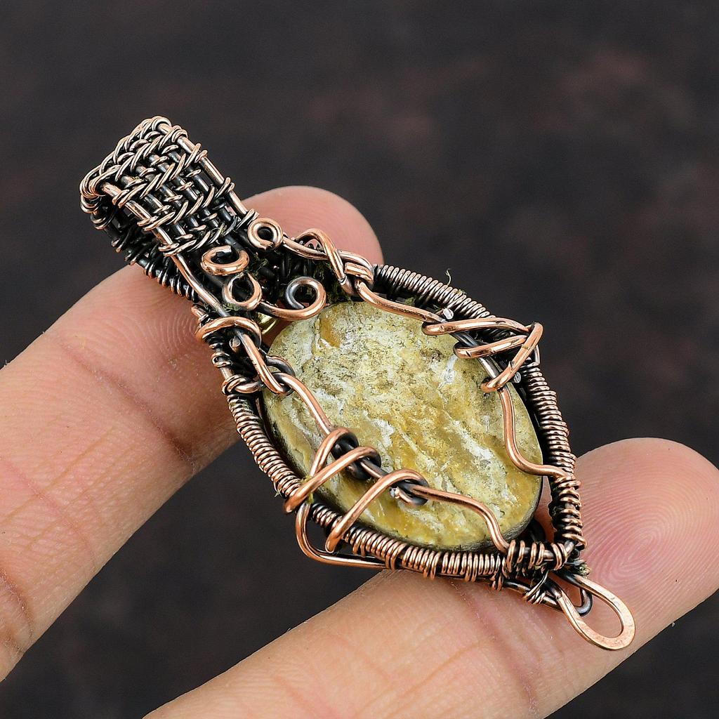 Mother Of Pearl Pendant Copper Wire Wrapped Pendant Handmade Pendant Beautiful Copper Jewelry Gemstone Pendant For Gift Wire Wrapped Jewelry