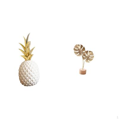 Pineapple Decorative Sculpture Artificial Figurine Ornament for Bedroom Bookshelf Tabletop Metal