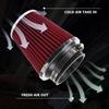 MUTEKI Car Air Filter Universal 76mm Air Filter Mushroom Type Air Intake Filter Adjustable Replacement Filter (Red)