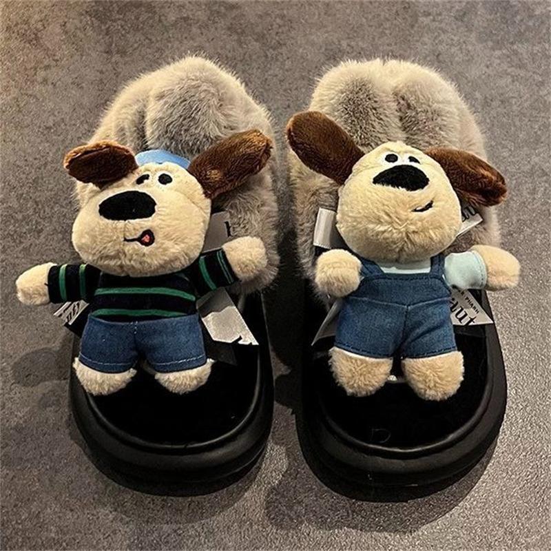 New Fashion Cartoon Women's Slippers Big Size 41 Warm Plush Winter Slippers Women Comfort Soft Indoor Slippers Pantuflas Mujer