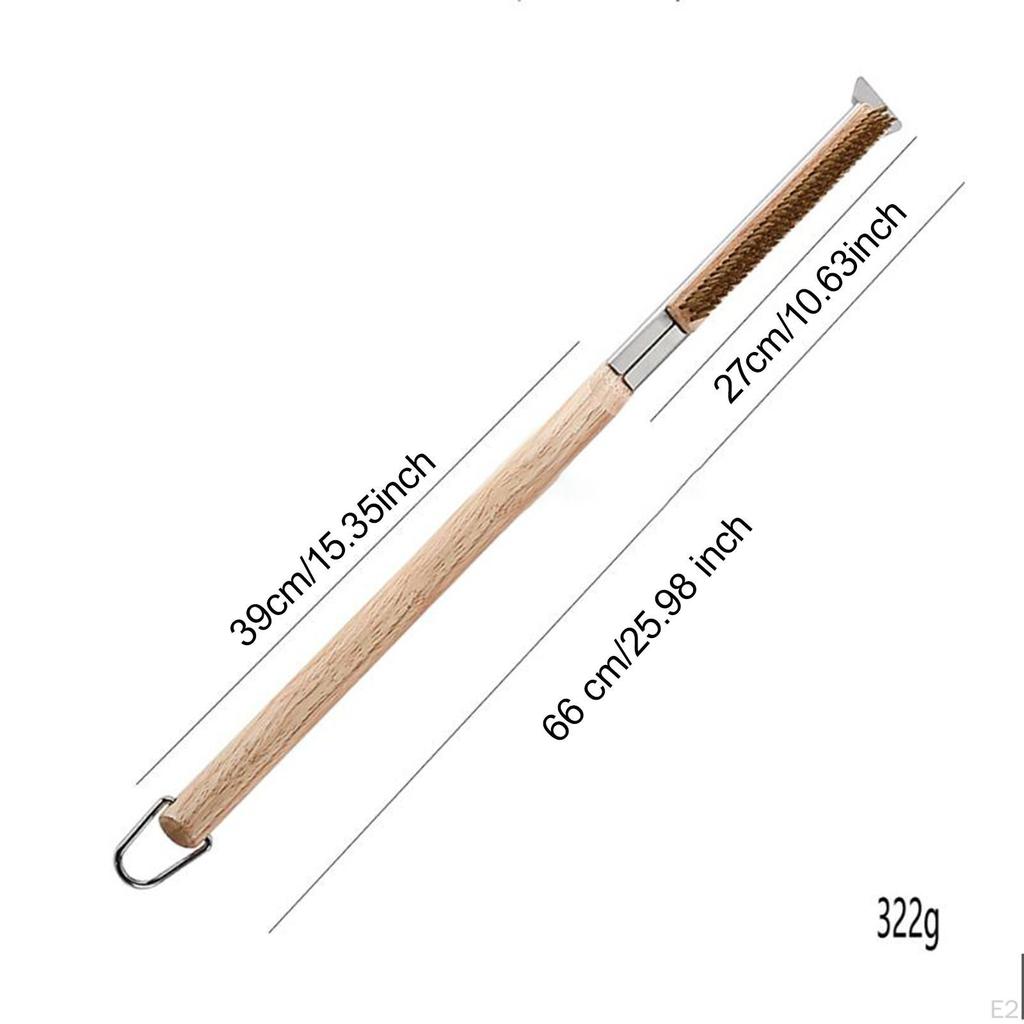 26'' Pizza Oven Brush Stone Cleaning BBQ Grill Wood Handle Kitchens Replacement with