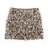 2025 European Style Women's Solid Color Sequin Mini Skirt